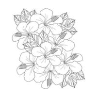 hibisco flor coloração página vetor