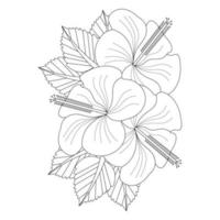 hibisco flor coloração página vetor
