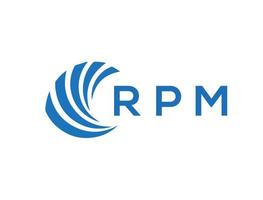 rpm carta logotipo Projeto em branco fundo. rpm criativo círculo carta logotipo conceito. rpm carta Projeto. vetor
