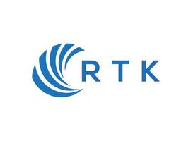 rtk carta logotipo Projeto em branco fundo. rtk criativo círculo carta logotipo conceito. rtk carta Projeto. vetor