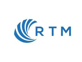 rtm carta logotipo Projeto em branco fundo. rtm criativo círculo carta logotipo conceito. rtm carta Projeto. vetor