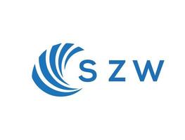 szw carta logotipo Projeto em branco fundo. szw criativo círculo carta logotipo conceito. szw carta Projeto. vetor