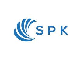 spk carta logotipo Projeto em branco fundo. spk criativo círculo carta logotipo conceito. spk carta Projeto. vetor