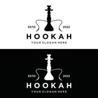 isolado vintage cachimbo de água, shisha ou cano de água logotipo Projeto para clube, bar, cafeteria e fazer compras. vetor