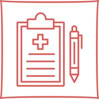 ícone de vetor de registro médico