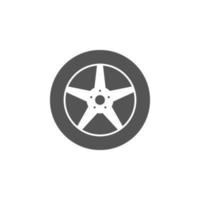 ilustração plana isolada do vetor da roda do carro. ícone de roda de carro em fundo branco