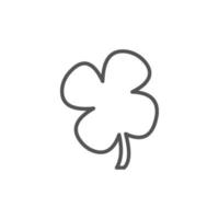 ícone de trevo de quatro folhas. ícone isolado do vetor da planta. silhueta do trevo