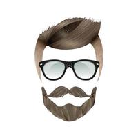 homem realista penteado barba hipster vetor