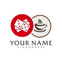 café beber dominó logotipo vetor modelo, criativo dominó logotipo Projeto conceitos