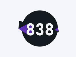 838 número logotipo ícone Projeto vetor imagem. número logotipo ícone Projeto vetor imagem