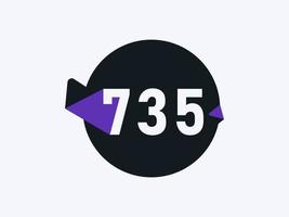 735 número logotipo ícone Projeto vetor imagem. número logotipo ícone Projeto vetor imagem