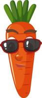 personagem de desenho animado de cenoura com expressão facial vetor