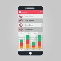 infográfico de interface de plataforma de venda em maquete de smartphone vetor