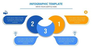 modelo de infográfico de negócios de três etapas com ícones de negócios vetor