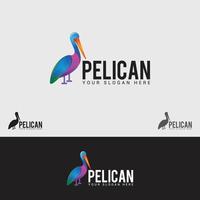 modelo de design de logotipo de pássaro pelicano vetor