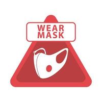 usar máscara de etiqueta de triângulo vermelho vetor