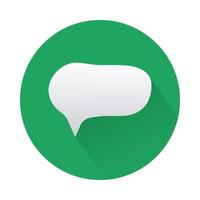 balão de fala em ícone isolado verde círculo vetor