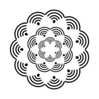 ícone isolado decorativo de mandala floral monocromática vetor