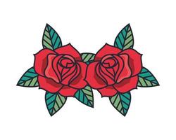 ícone decorativo de lindo jardim de flores de rosas vetor