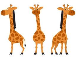 girafa em diferentes poses. vetor