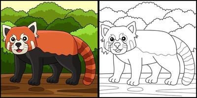 vermelho panda animal coloração página ilustração vetor