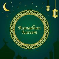 Ramadã kareem cartão. uma luxuoso e magnífico islâmico fundo. Instagram alimentação estoque vetor Projeto. social meios de comunicação bandeira.