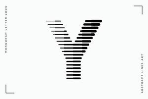 monograma carta y abstrato moderno linhas arte logotipo vetor