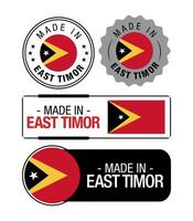 conjunto do fez dentro leste timor rótulos, logotipo, leste timor bandeira, leste timor produtos emblema vetor