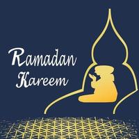 Ramadã kareem poster fundo vetor ilustração Projeto cumprimento cartão. social meios de comunicação postar modelo Ramadhan mubarak. feliz piedosos Ramadã. a mês do jejum para muçulmanos
