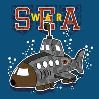 militares submarino submarino, vetor desenho animado ilustração
