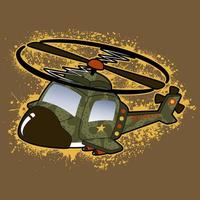 helicóptero exército com Espirrar, vetor desenho animado ilustração