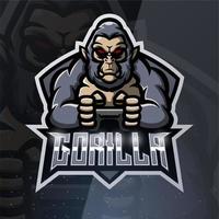 gorila jogos jogador mascote esporte logotipo Projeto vetor