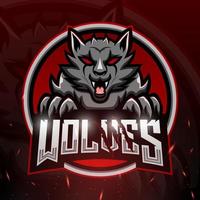 Lobos mascote esporte logotipo Projeto vetor