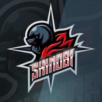 design de logotipo esport de mascote shinobi vetor