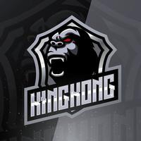 Kingkong mascote esport logotipo Projeto vetor