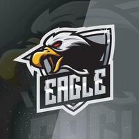 design de logotipo de esport de mascote de águia vetor