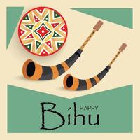ilustração em vetor de um plano de fundo para o festival da colheita tradicional indiana de assam feliz bihu, ano novo de assam.