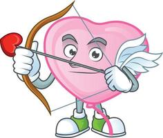 Rosa amor balão desenho animado personagem estilo vetor
