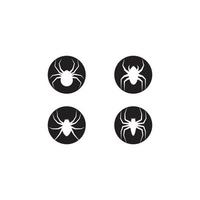 Preto aranha logotipo modelo vetor ícone ilustração