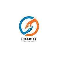 mão caridade logotipo modelo vetor ícone ilustração