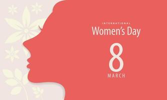 pôster do dia internacional da mulher com silhueta de rosto de mulher