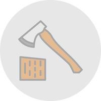 design de ícone de vetor de machado de madeira