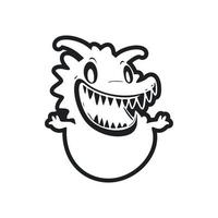 Preto e branco luz logotipo com a adorável alegre crocodilo. vetor
