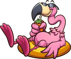 desenho animado rosa flamingo vetor