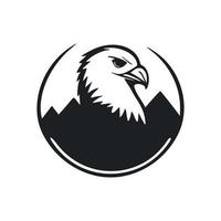 Preto e branco minimalista logotipo com uma encantador Águia vetor