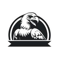 Preto e branco simples logotipo com uma agradável Águia vetor