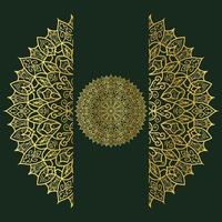 dourado verde mandala vetor