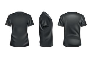 3d Preto t camisas vetor