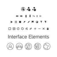 conjunto de elementos de interface de vetor, ícones de kit de interface do usuário vetor