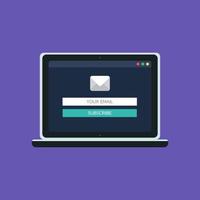 modelo da web de formulário de e-mail para computador vetor
